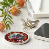 Maroon Gold Football Player Photo Commemorative キーホルダー (側面)