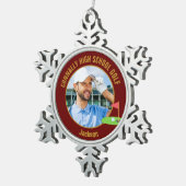 Maroon Gold Golfer Photo High School Golf Team スノーフレークピューターオーナメント (右)