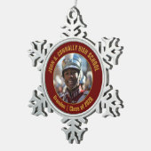 Maroon Gold High School Marching Band Photo Gift スノーフレークピューターオーナメント (右)