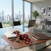 Maroon & Gold Polka Dot ネクタイ