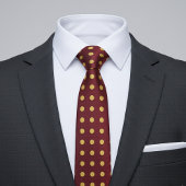 Maroon & Gold Polka Dot ネクタイ