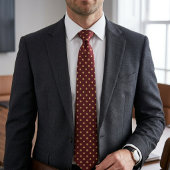 Maroon & Gold Polka Micro Dot ネクタイ