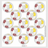 maroon gold soccer team colors gifts 13 players シール (シート)