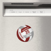 maroon gray volleyball team name boys girls マグネット (インサイチュ (食洗機))