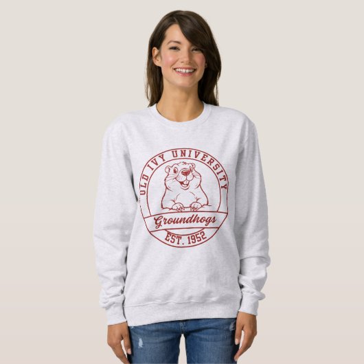 Maroon Groundhogs Light Sweatshirt - Women's スウェットシャツ (正面フル)