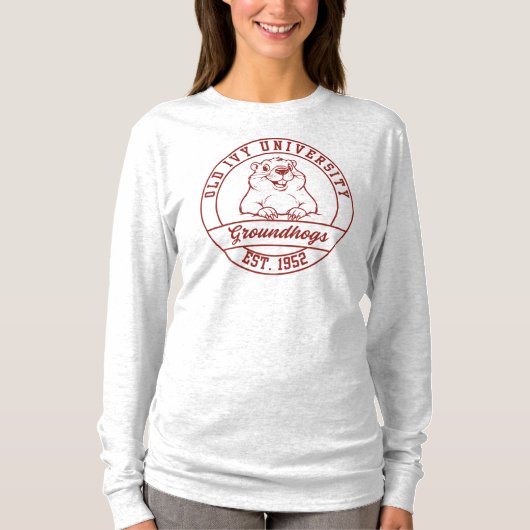 Maroon Groundhogs Long Sleeve T-shirt - Women's Tシャツ (正面)