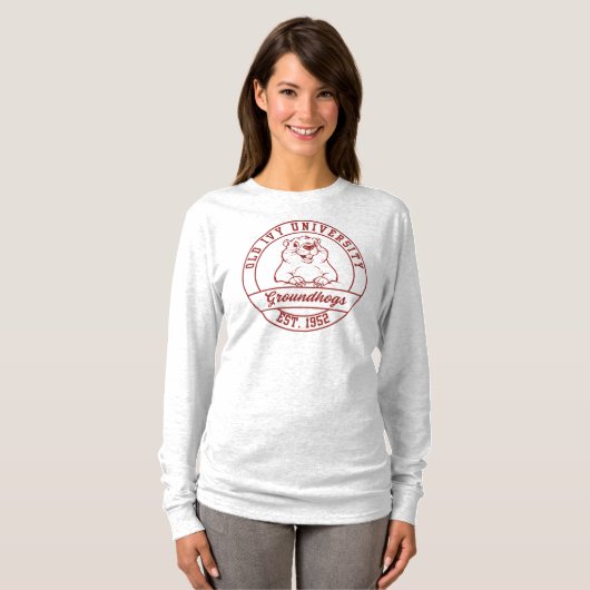 Maroon Groundhogs Long Sleeve T-shirt - Women's Tシャツ (正面フル)