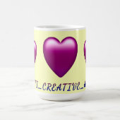 Maroon Heart shape "Ratti_Creative_Arts" design コーヒーマグカップ (中央)