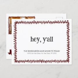 Maroon Hey Y'all -テキサス州へ移動 ポストカード
