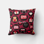Maroon Love Pattern クッション (裏面)