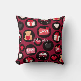 Maroon Love Pattern クッション