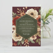 Maroon Lush Autumnal Wedding 招待状 (スタンド正面)