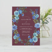 Maroon Lush Winter Wedding 招待状 (スタンド正面)