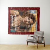 Maroon Math Congratulations Photo Graduation タペストリー (インサイチュ(横))