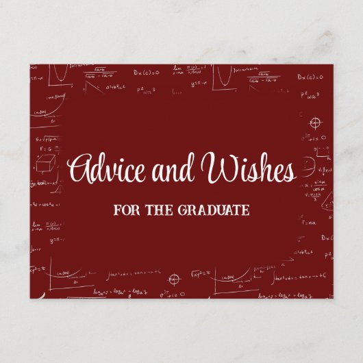 Maroon Math Graduation Party Advice for Graduate エンクロージャーカード (正面)