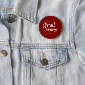 Maroon Minimal Retro Graduation Button 缶バッジ (インサイチュ)