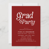 Maroon Minimal Retro Graduation Invitation 招待状 (正面)