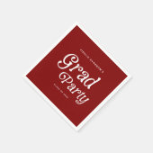 Maroon Minimal Retro Graduation Napkins スタンダードカクテルナプキン (角)