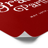 Maroon Minimal Retro Graduation Welcome Sign ポスター (角)