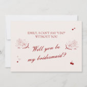 Maroon Opera Wedding Bridesmaid Proposal Card 招待状 (正面)