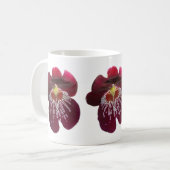 Maroon Orchids II Elegant Floral コーヒーマグカップ (正面左)