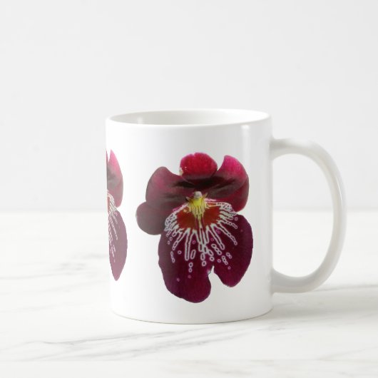 Maroon Orchids II Elegant Floral コーヒーマグカップ (右)