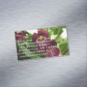 Maroon Orchids II Elegant Floral マグネット名刺 (インサイチュ)