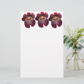 Maroon Orchids II Elegant Floral 便箋 (スタンド正面)