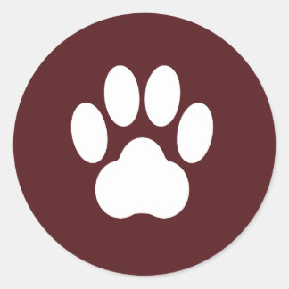 Maroon Pawプリントシール ラウンドシール