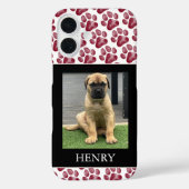 Maroon Pawプリントドッグフォトケース Case-Mate iPhoneケース (裏面)