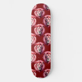 Maroon Pink Lion Head Design  スケートボード (正面)