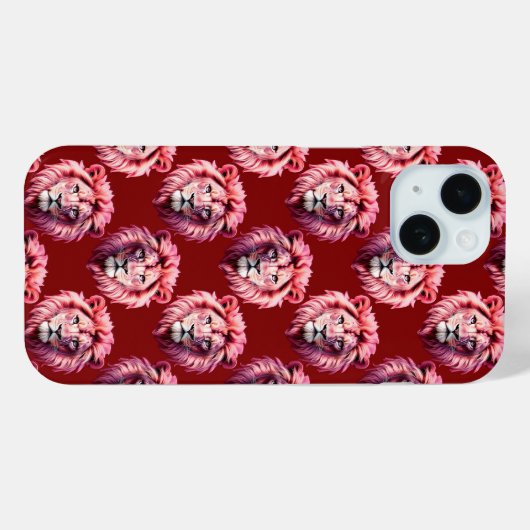 Maroon Pink Lion Head Design  Case-Mate iPhoneケース (裏面 (横))