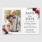 Maroon Redフローラ日付写真マグネットを保存 (正面)