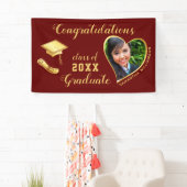 Maroon Red Class of 2025卒業写真 横断幕 (インサイチュ)