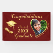 Maroon Red Class of 2025卒業写真 横断幕 (横)