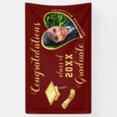 Maroon Red Class of 2025卒業写真 横断幕 (縦)