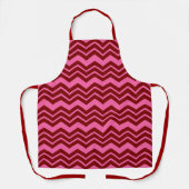 Maroon Red Pink Chevron Zigzag Design  エプロン (正面)
