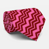 Maroon Red Pink Chevron Zigzag Design  ネクタイ (ロール)