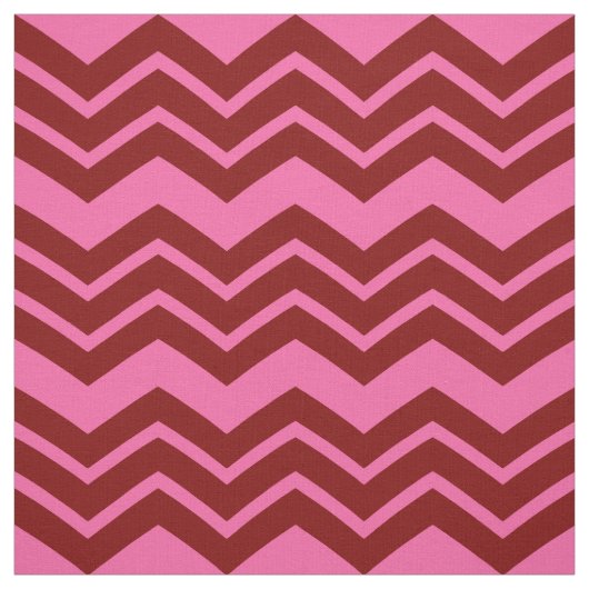 Maroon Red Pink Chevron Zigzag Design  ファブリック (見本)