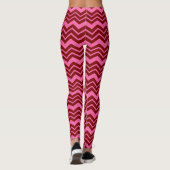 Maroon Red Pink Chevron Zigzag Design  レギンス (裏面)