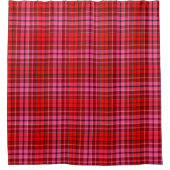Maroon Red Pink Plaid Tartan Design  シャワーカーテン (正面)