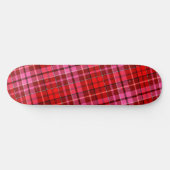 Maroon Red Pink Plaid Tartan Design  スケートボード (横)