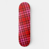 Maroon Red Pink Plaid Tartan Design  スケートボード (正面)