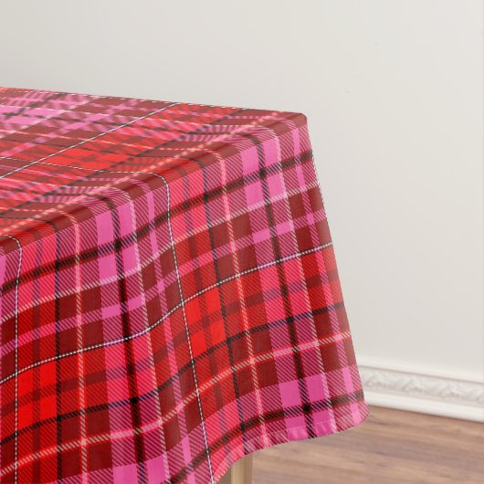 Maroon Red Pink Plaid Tartan Design  テーブルクロス (インサイチュ)