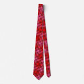 Maroon Red Pink Plaid Tartan Design  ネクタイ (正面)