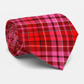 Maroon Red Pink Plaid Tartan Design  ネクタイ (ロール)