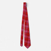Maroon Red Pink Plaid Tartan Design  ネクタイ (裏面)