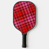 Maroon Red Pink Plaid Tartan Design  ピックルボールラケット (裏面)