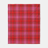 Maroon Red Pink Plaid Tartan Design  フリースブランケット (正面)