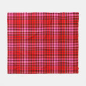 Maroon Red Pink Plaid Tartan Design  フリースブランケット (正面(横))